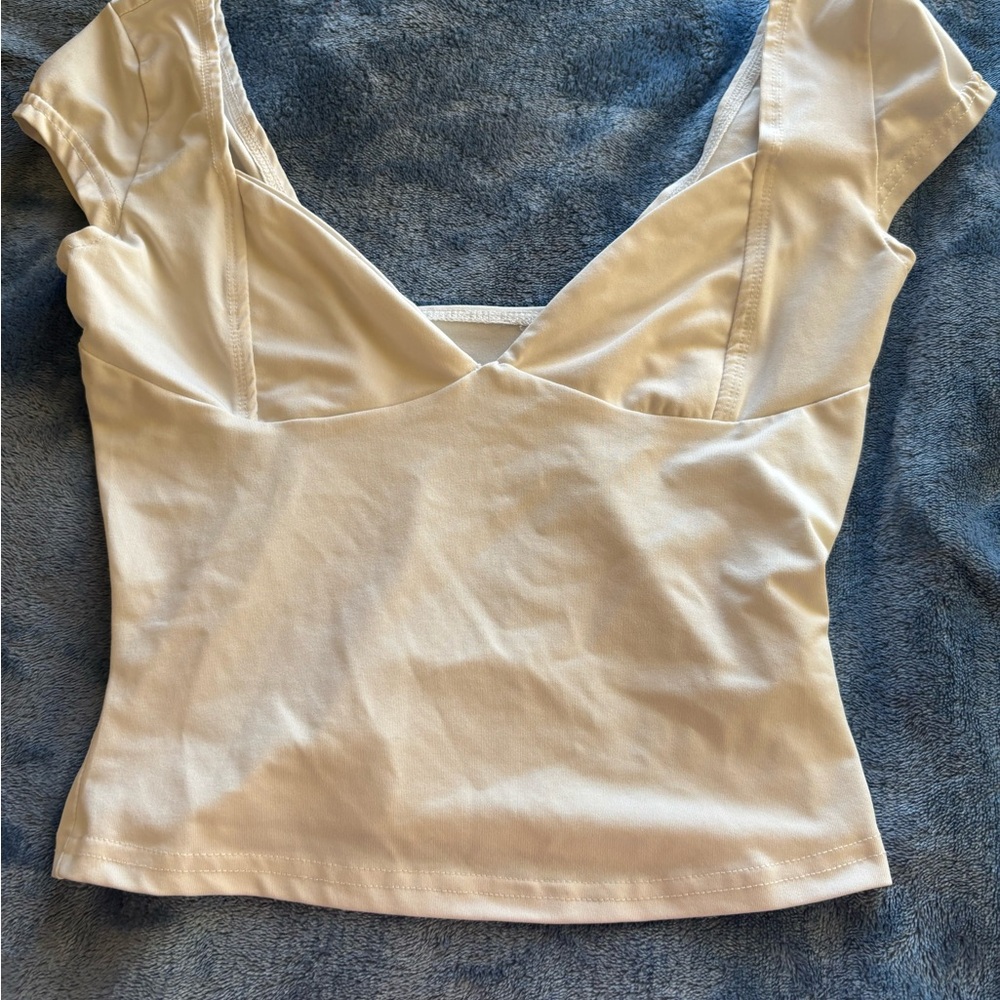 Elegant Cream V-Neck Top